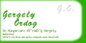 gergely ordog business card